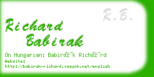 richard babirak business card